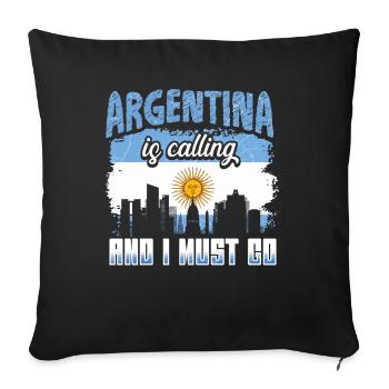 Argentinien Flagge - Sofakissenbezug 45 x 45 cm - Schwarz - Vorne