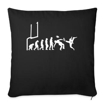 Football Player Rugby Ball Football Game Evolution - Sofa pillowcase 17,3'' x 17,3'' (45 x 45 cm) - black - Front