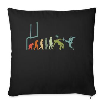 Football player Rugby-ball Football-Game Evolution - Sofa pillowcase 17,3'' x 17,3'' (45 x 45 cm) - black - Front