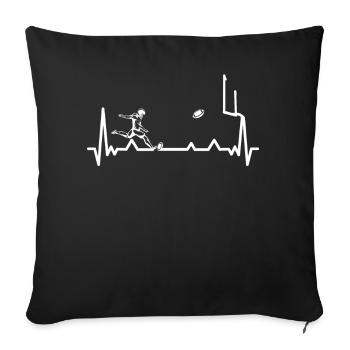 Joueur de football Rugby Ball Match de football - Housse de coussin décorative 45 x 45 cm - noir - Devant