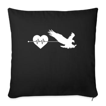 Eagle heartbeat - Sofa pillowcase 17,3'' x 17,3'' (45 x 45 cm) - black - Front