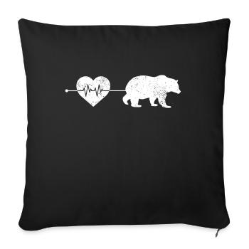 Bear heartbeat - Sofa pillowcase 17,3'' x 17,3'' (45 x 45 cm) - black - Front