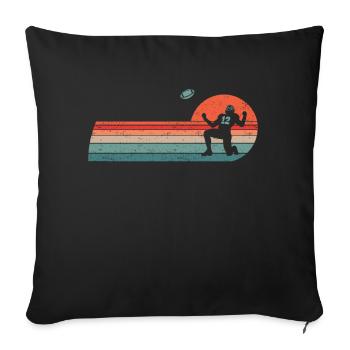 Joueur de football Rugby Ball Match de football - Housse de coussin décorative 45 x 45 cm - noir - Devant