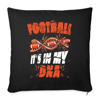 Joueur de football Rugby-ball C’est dans mon ADN américain - Housse de coussin décorative 45 x 45 cm - noir - Devant