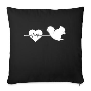Rythme cardiaque d’écureuil - Housse de coussin décorative 45 x 45 cm - noir - Devant