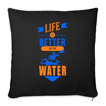 KAYAKS CANOE RAFTING BOAT Kayaking KAYAK - Sofa pillowcase 17,3'' x 17,3'' (45 x 45 cm) - black - Front