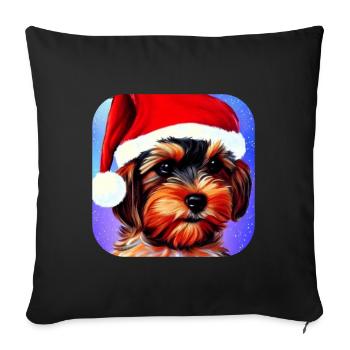 Yorkshire Terrier Chiot - Housse de coussin décorative 45 x 45 cm - noir - Devant
