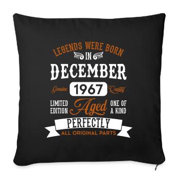 Né Décembre 1967 Cadeau d’anniversaire - Housse de coussin décorative 45 x 45 cm - noir - Devant