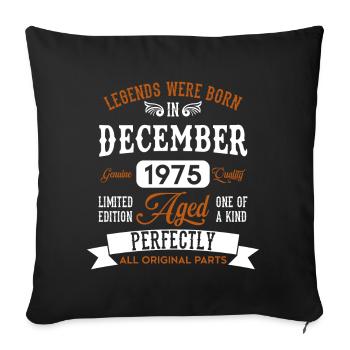 Né Décembre 1975 Cadeau d’anniversaire - Housse de coussin décorative 45 x 45 cm - noir - Devant