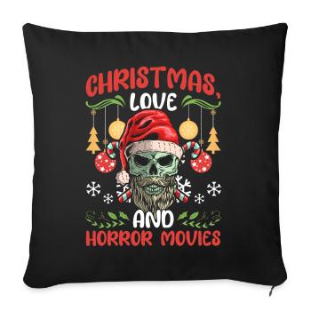 Horror Movie Cinema Santa Christmas Love Horror - Sofa pillowcase 17,3'' x 17,3'' (45 x 45 cm) - black - Front