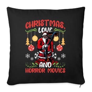 Horror movie Santa Christmas Love Horror Movie - Sofa pillowcase 17,3'' x 17,3'' (45 x 45 cm) - black - Front