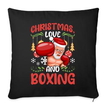 Christmas Love Boxing Boxer Christmas Gift - Sofa pillowcase 17,3'' x 17,3'' (45 x 45 cm) - black - Front