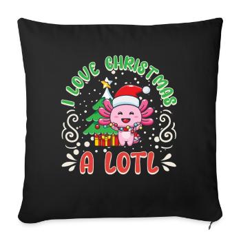 Love Christmas a LOTL, Liebe Weihnachten Axolotl - Sofa pillowcase 17,3'' x 17,3'' (45 x 45 cm) - black - Front
