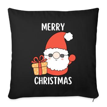 Merry Christmas Funny Christmas Shirt - Sofa pillowcase 17,3'' x 17,3'' (45 x 45 cm) - black - Front