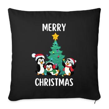 Merry Christmas Funny Christmas Shirt - Sofa pillowcase 17,3'' x 17,3'' (45 x 45 cm) - black - Front