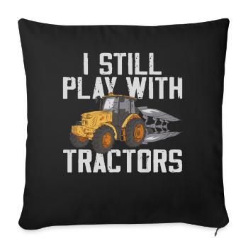 Farming Farmer Vintage Tractor I - Sofakissenbezug 45 x 45 cm - Schwarz - Vorne