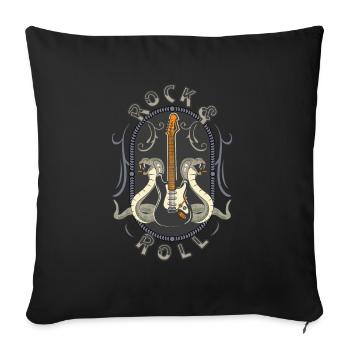 Rock & Roll E-Gitarre Schlangen Rocker Musiker - Sofakissenbezug 45 x 45 cm - Schwarz - Vorne