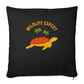 Wilderness Expert Turtle Zookeeper Zoo - Housse de coussin décorative 45 x 45 cm - noir - Devant