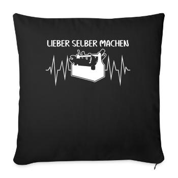 Heimwerker Selber machen Heimwerken - Sofakissenbezug 45 x 45 cm - Schwarz - Vorne