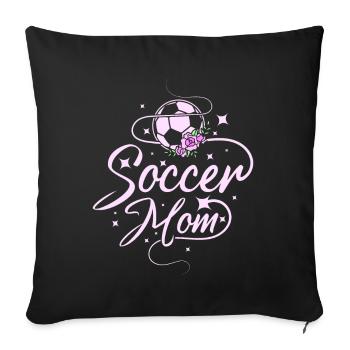 Fête des mères Maman Soccer Maman - Housse de coussin décorative 45 x 45 cm - noir - Devant
