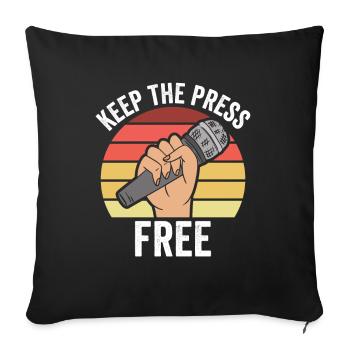 Keep the press free Freedom of the press - Sofa pillowcase 17,3'' x 17,3'' (45 x 45 cm) - black - Front