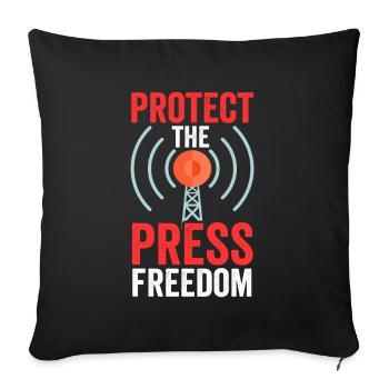 Protects freedom of the press Journalist Press law - Sofa pillowcase 17,3'' x 17,3'' (45 x 45 cm) - black - Front