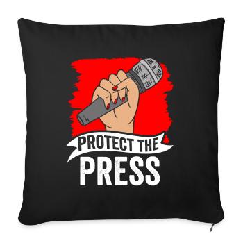 Protects the press Press law Freedom of the press - Sofa pillowcase 17,3'' x 17,3'' (45 x 45 cm) - black - Front
