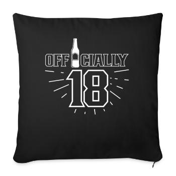 Official 18th birthday eighteen birthday child - Sofa pillowcase 17,3'' x 17,3'' (45 x 45 cm) - black - Front