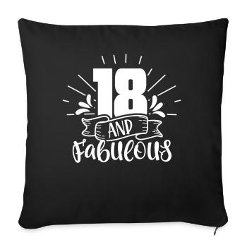 18 et fabuleuse fête anniversaire dix-huit - Housse de coussin décorative 45 x 45 cm - noir - Devant