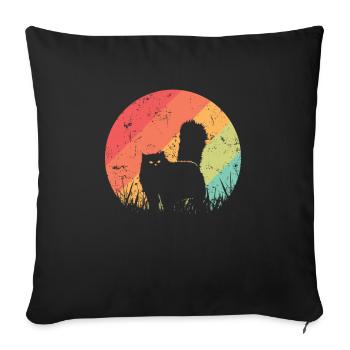 Chat persan Race d’animal de compagnie Chat domestique - Housse de coussin décorative 45 x 45 cm - noir - Devant