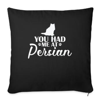 You Had me at Persian Cat Breed Domestic Cat - Sofa pillowcase 17,3'' x 17,3'' (45 x 45 cm) - black - Front
