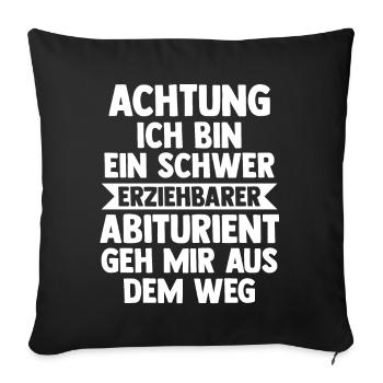 Abitur Abiturient Abifeier Abi - Sofakissenbezug 45 x 45 cm - Schwarz - Vorne