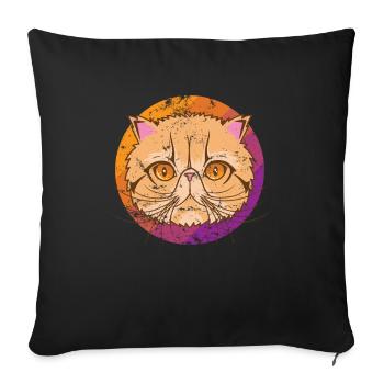 Persian Cat Breed Domestic Cat Pet - Sofa pillowcase 17,3'' x 17,3'' (45 x 45 cm) - black - Front