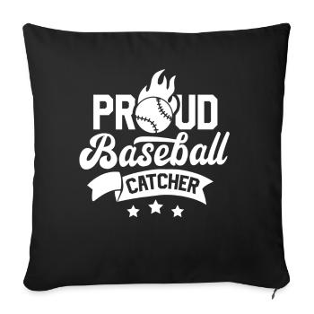 Proud Baseball Catcher Baseball Catcher Player - Sofa pillowcase 17,3'' x 17,3'' (45 x 45 cm) - black - Front