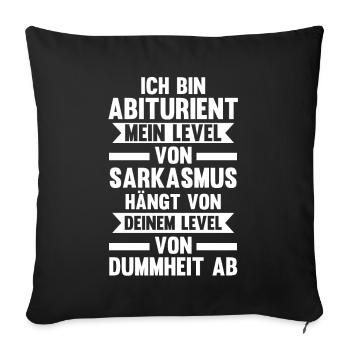 Abitur Abiturient Abifeier Abi - Sofakissenbezug 45 x 45 cm - Schwarz - Vorne