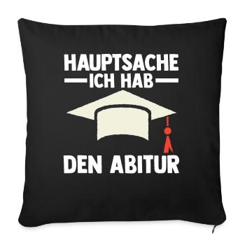 Abitur Abiturient Abi Abifeier - Sofakissenbezug 45 x 45 cm - Schwarz - Vorne