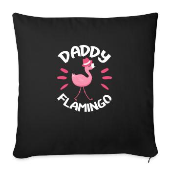 Flamingo Father Pink Bird Father's Day Gift - Sofa pillowcase 17,3'' x 17,3'' (45 x 45 cm) - black - Front