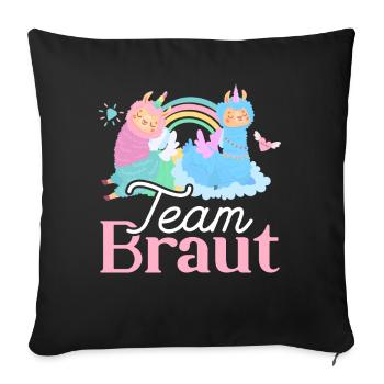 Team Braut ungesellinnen abschied Lama - Sofakissenbezug 45 x 45 cm - Schwarz - Vorne