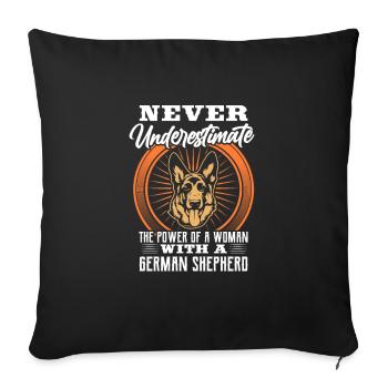 German Shepherd Mother - Sofa pillowcase 17,3'' x 17,3'' (45 x 45 cm) - black - Front