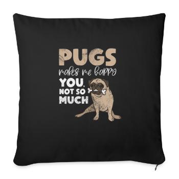 Mops - Sofakissenbezug 45 x 45 cm - Schwarz - Vorne