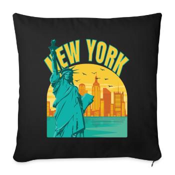 New York City Liberty Island Bridge NY Souvenir US - Sofa pillowcase 17,3'' x 17,3'' (45 x 45 cm) - black - Front