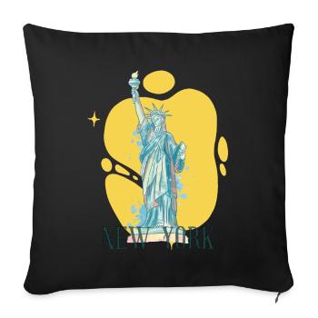 Liberty Statue New York City USA - Sofa pillowcase 17,3'' x 17,3'' (45 x 45 cm) - black - Front