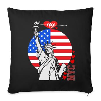 NY Souvenir New York City Manhattan États-Unis - Housse de coussin décorative 45 x 45 cm - noir - Devant