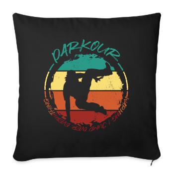 Verrückter Parkour Freestyle Running Jumper City T - Sofakissenbezug 45 x 45 cm - Schwarz - Vorne