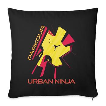 Parkour Jumping Over World Warning Jump Over Every - Sofa pillowcase 17,3'' x 17,3'' (45 x 45 cm) - black - Front