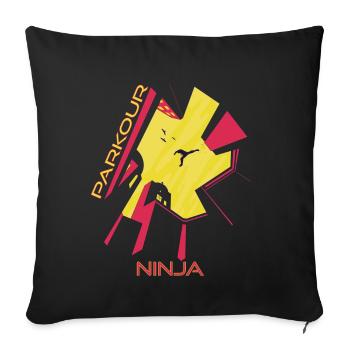 Ninja Parkour Jumping Building Freestyle City Runn - Sofa pillowcase 17,3'' x 17,3'' (45 x 45 cm) - black - Front