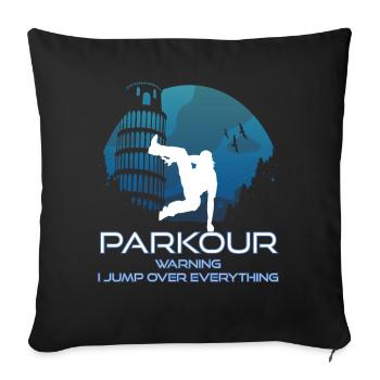 Downtown Parkour City Freestyle Jumping Running - Sofa pillowcase 17,3'' x 17,3'' (45 x 45 cm) - black - Front