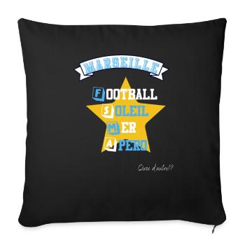 Marseille - Housse de coussin décorative 45 x 45 cm - noir - Devant