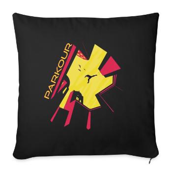 Downtown Parkour City Freestyle Jumping Running - Sofa pillowcase 17,3'' x 17,3'' (45 x 45 cm) - black - Front