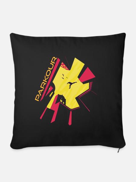 Downtown Parkour City Freestyle Jumping Laufen - Sofakissenbezug 45 x 45 cm - Schwarz